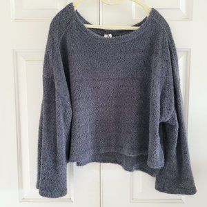 Flawless Fuzzy Boatneck Sweater with Bell Sleeve Cuff